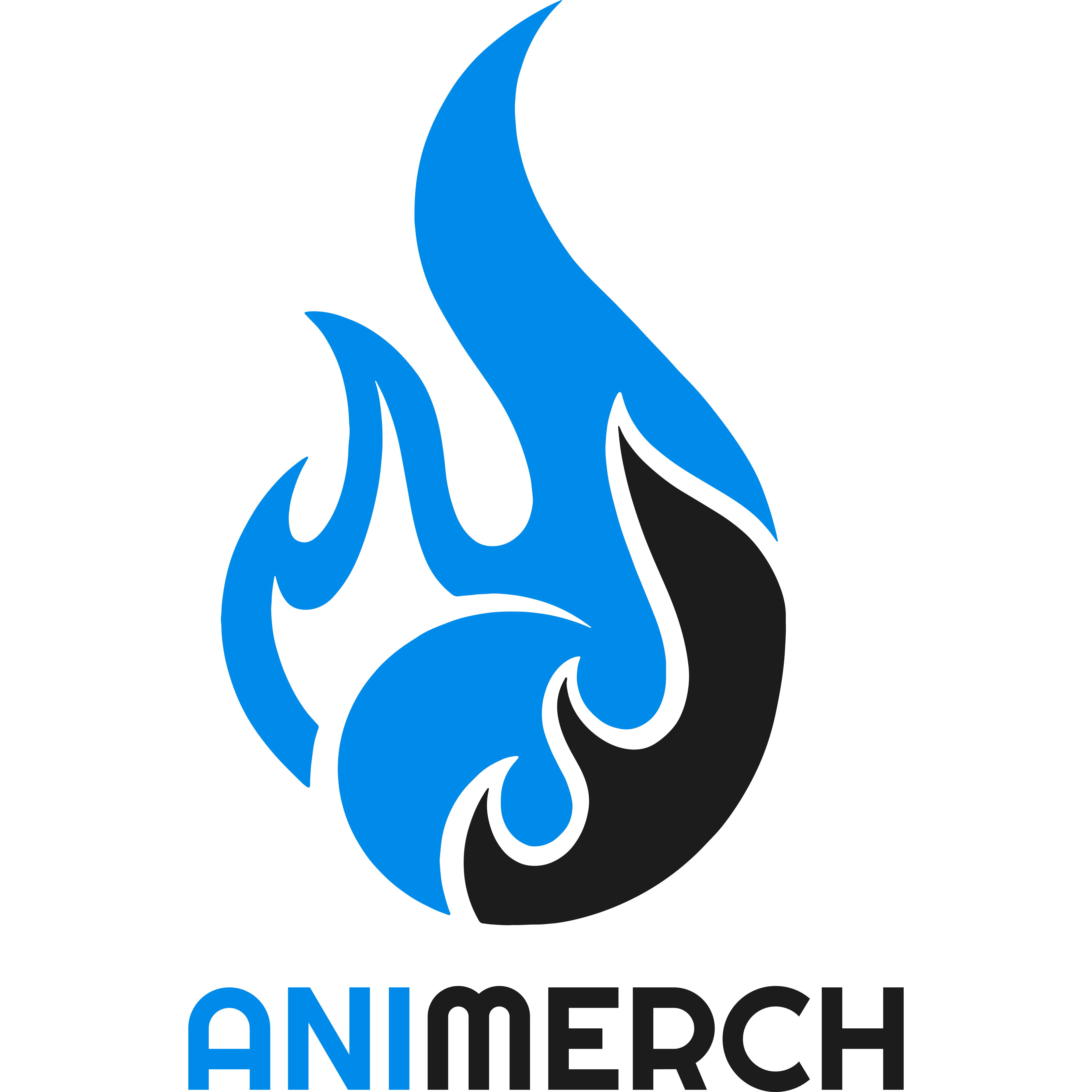 Logo Animerch  čtverec - modro černá